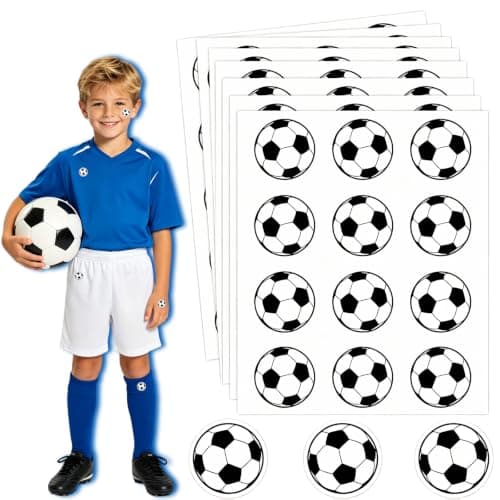 600 Pcs Soccer Stickers Waterproof Vinyl Sports Decals for Laptop Water Bottle Helmet Scrapbook, Kids Reward Stickers Boys Girls Sports Party Favor Decorations
