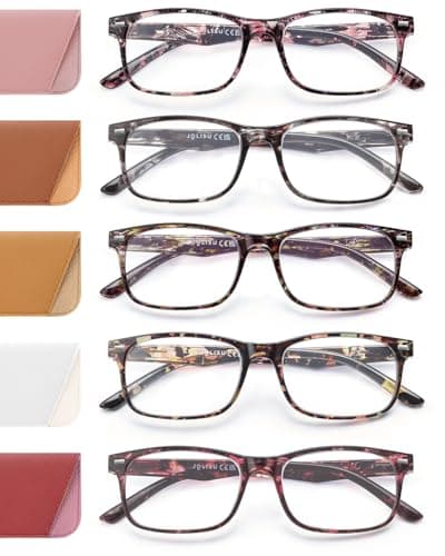JOLISU 5 Pack Reading Glasses For Women,Spring Hinges, Sturdy and Durable (3.50)