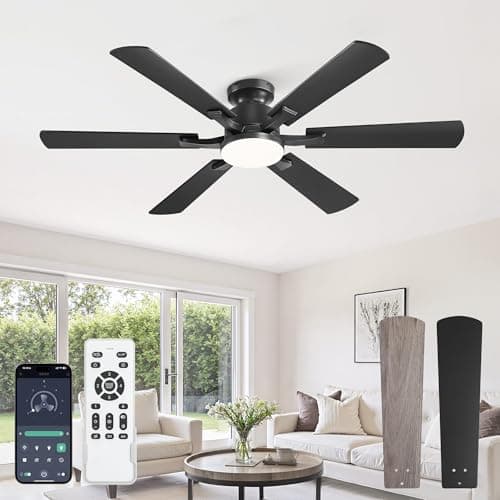 Fanbulous 52 Inch Flush Mount Ceiling Fan with 3000-6000K Dimmable Lights