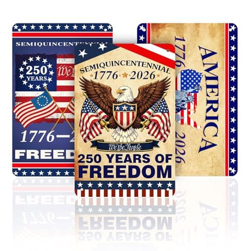 3 Pack Patriotic Metal Signs, Vintage Tin Sign for 4th of July