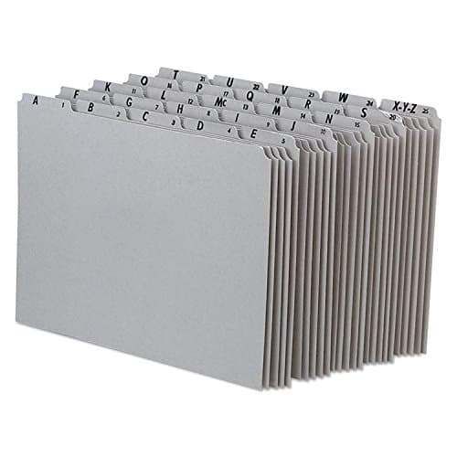 Pendaflex A-Z Top Tab Recycled Gray Pressboard 1/5-Tab File Guides, Letter, 25/Set (PN925)