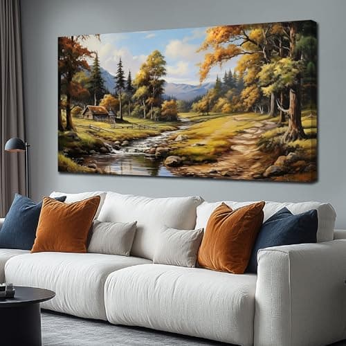 TYTAUPT Natural Landscape Pictures for Living Room Wall Decoration,Large Farmhouse Wall Decor Office Canvas Wall Art 29 x 59 Inch