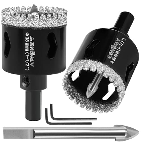 2Pcs 1-1/2" Diamond Hole Saw with Pilot Drill Bit,Tile Hole Saw for Ceramic