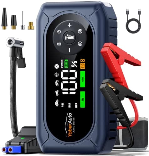 YaberAuto 5000A Car Jump Starter with Air Compressor, 150PSI Tire Inflator