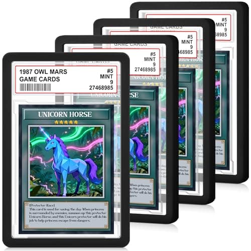Kitoyz PSA Slab Guard Protector, Hard TPU PSA Slab Bumpers PSA Slab Guard for Graded Cards, Acrylic Card Slab Protector for PSA Card Protection - 4 Count Graded Card Slabs with Slab Bumpers Set(Black)