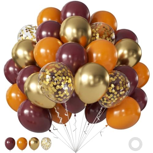 Burgundy Orange Fall Balloons for Autumn Thanksgiving Party Decorations