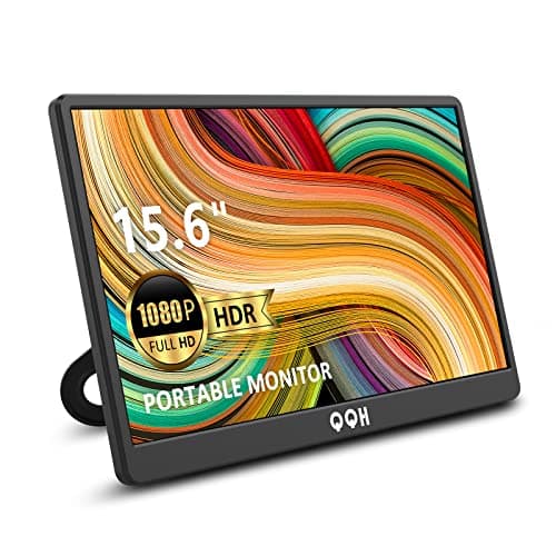 QQH Portable Monitor, 15.6" Portable Travel Monitor for Laptop 1080P FHD IPS Second Screen, USB C HDMI External Gaming Monitor Display for Computer Phone PC PS4 PS5 Xbox Switch (Z1-9)