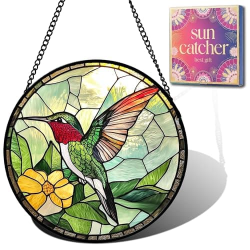 Hummingbird Flower Suncatcher Sun Catchers Indoor Window Gifts for Mom 6.3"