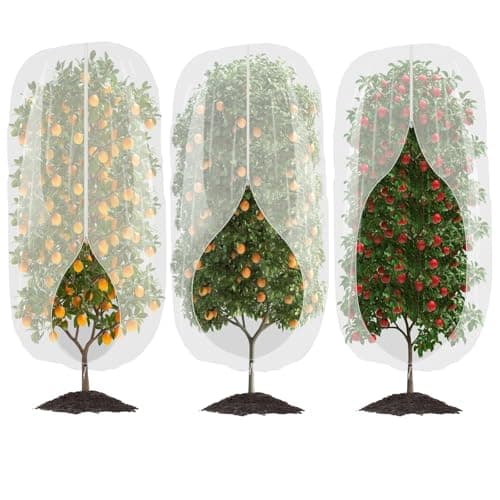 3pcs Garden Fruit Tree Netting with Zipper and Drawstring,5.91*7.22 Ft Bird Insect Mesh Net Cover for Garden Fruit Trees,Blueberry Tomato Strawberry and Plants Protection from Insect Squirrels Birds
