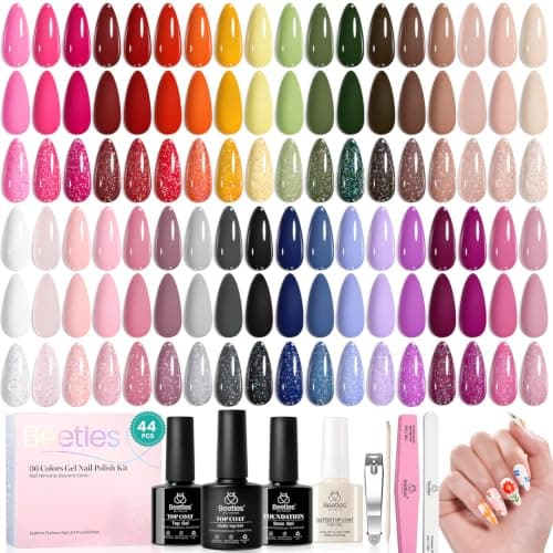 Beetles 44pcs Gel Nail Polish Set, Colorful Muse Collection, 36 Fall Colors