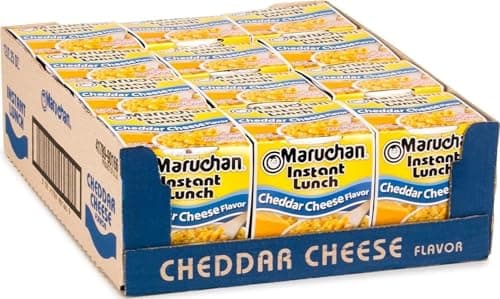 Maruchan Instant Lunch Ramen Noodles, Cheddar Cheese Flavor – Japanese-Style Instant Noodle Soup, Easy Meal Ready in 3 Minutes – 2.25 Oz. (12 Pack)