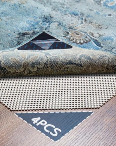 Veken Rug Gripper Pad for Hardwood Floors Tile Floors with 4 Pcs Rug Tape, Thick Cushion Non Slip Rug Pads for Area Rugs, Under Carpet Anti Skid Mat, Keep Your Rugs Safe and in Place, 2x3 Ft