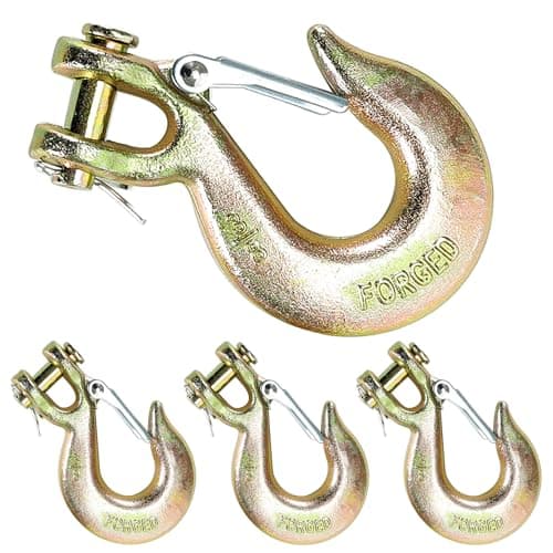 YEAZHEN 3/8" Chain Hooks, 4‑Pack Heavy Duty Clevis Slip Hook for Trailers