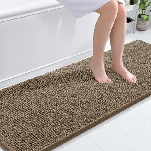 OLANLY Bathroom Runner Rugs 70x24, Extra Soft Absorbent Chenille Bath Rugs