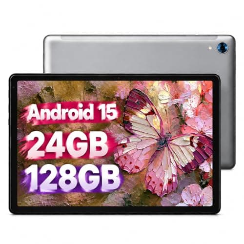 NIDUBIO Tablet, Android Tablet 10 inch, 24GB RAM 128GB ROM 1TB Expand, Octa-core Processor, HD IPS Touch Screen, 8H Large Battery, Dual Camera 8MP 5MP, Face Unlock (Gray)