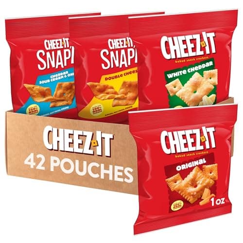Cheez-It Cheese Crackers, Baked Snack Crackers, Lunch Snacks, Variety Pack (42 Packs)