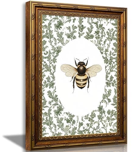 SKZMBTI Vintage Gold Framed Insect Wall Art Classical Bee Painting Prints