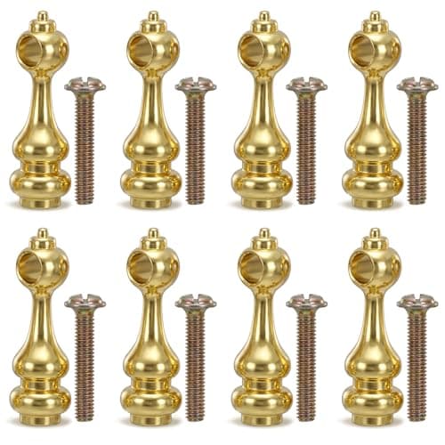 8 Pack Metal Shelf Rail Connectors, Brass Gallery Rails for Shelves Furniture Connectors, Decorative Gallery Rail with Screws, Shelf Guard Rail for Gallery Shelves, Wine Cabinets, Bookcases, Cabin