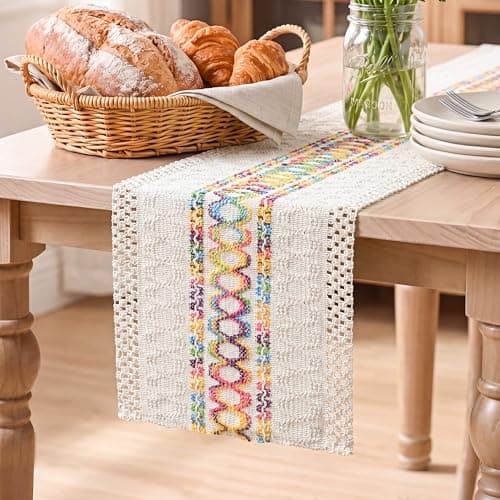 Artoid Mode Colorful Farmhouse Rustic Table Runner 12x90 Inch