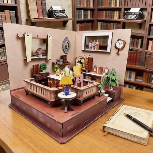WACOCETOY 3D Miniature House Kit DIY Cozy Living Room Wooden Puzzle