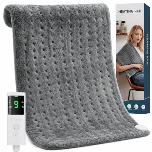 YTCUNITY Heating Pad for Back, 17 x 33 in, 9 Heat Settings, Gray
