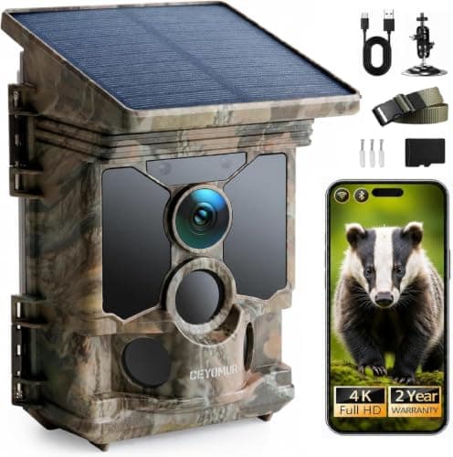 CEYOMUR 4K 68MP Solar WiFi Trail Camera, Game Camera with 32GB TF Card