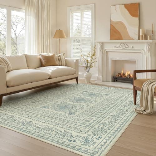 Nakagishi Neutral 5x7 Area Rugs for Living Room Washable, Green/Beige