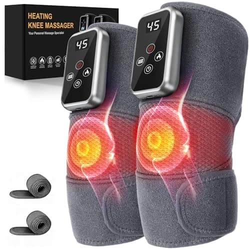 LEERCON Knee Massager with Heat Cordless Heated Knee Brace with Vibration