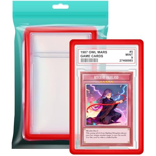 Kitoyz PSA Slab Bumper with Graded Card Slab Set, Hard TPU PSA Slab Bumper Protector Guard for Graded Cards, Acrylic Graded Card Slab Baseball Card Protectors Fit for MTG, TCG, Game Cards (red)