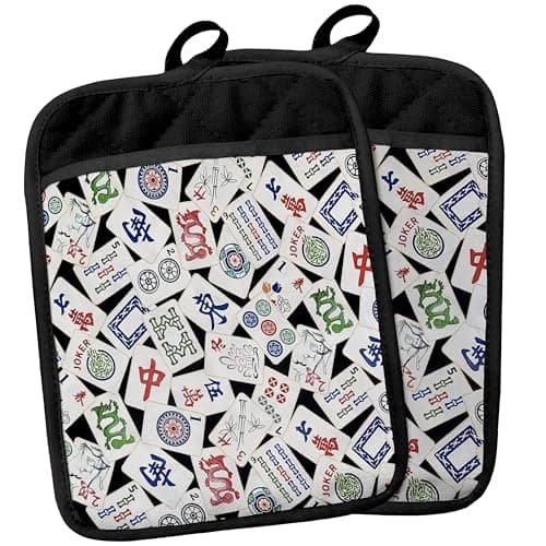 Mahjong Gifts Pot Holders for Kitchen,Mahjong Gifts for Women,Funny Oven Mitts,Cute Pot Holders,Funny Kitchen Decor,Potholder(Color-03)