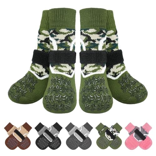 BEAUTYZOO Dog Socks to Prevent Licking Paws for Hot/Cold Pavement, Non Slip