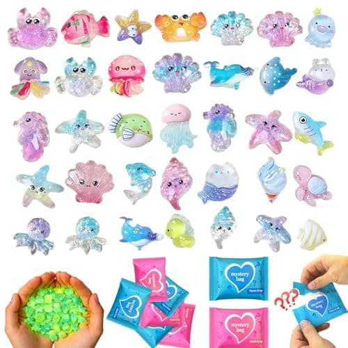 Ocean Animal Blind Bag Mini Resin Figures, Cute Cartoon Sea Creatures Mystery Pack for Kids & Teens, DIY Phone Case Charms, Craft Decorations, Party Favors & Collectibles