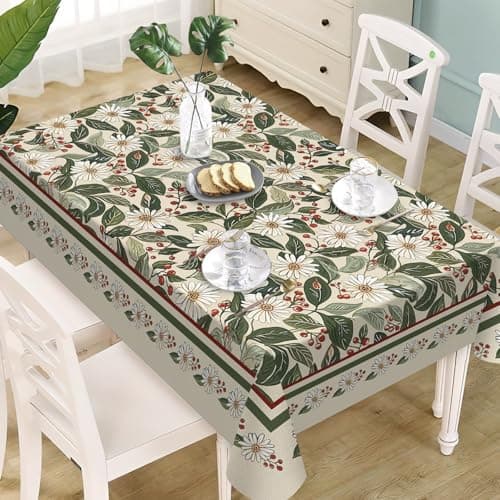 Livcoz Vintage Daisy Flower Rectangle Tablecloth 60 x 84 Inches
