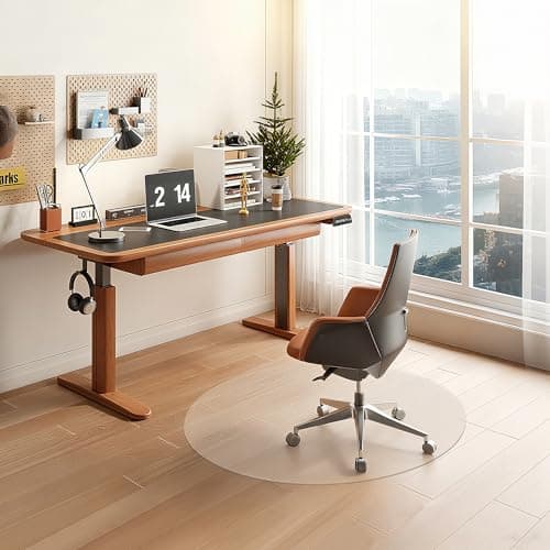 Chair Mat for Hard Floors,36"x36" Office Chair Mat for Hardwood Floor,Non-Slip Hard Floor Protector Desk Mat for Home,Vinyl Floor Mat for Kids & Pets - Not for Carpet (Clear)