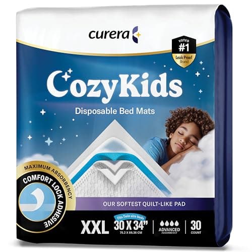 CozyKids® Disposable Bedwetting Bed Pads for Kids 30”x 34” [30-Pack]