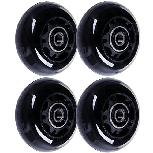 AOWISH 64mm Inline Skate Wheels, Roller Blade Wheels, 4-Pack (Black)