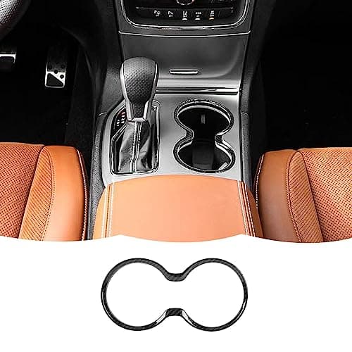 Carbon Fiber Cup Holder Trim Cover Frame Decorative Interior Accessories for Jeep Grand Cherokee 2011-2021