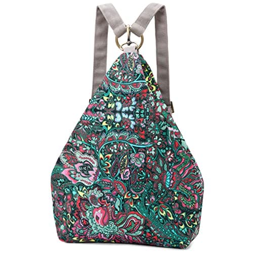 Black Butterfly Floral Small Backpack for Women, Museum Lightweight Daypack