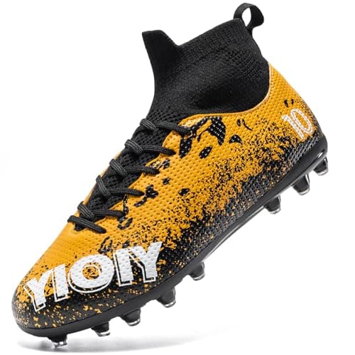 Boys Girls High-Top Soccer Cleats Youth Football Cleats for Training Match
