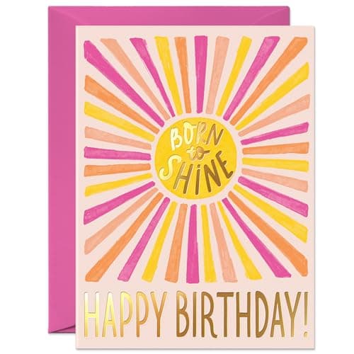 Sweetzer&Orange Birthday Card with Envelope, 5x7, Single Fun Happy Birthday Card for Men, Women, Friends & Family – Message Written Inside - Unique Individual Cardstock & Keepsake Gift