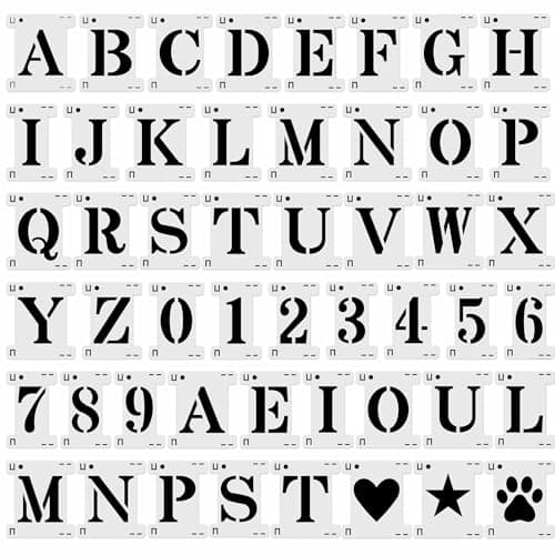 Midenco 2 Inch Reusable Interlocking Letter Stencils for Painting DIY Crafts - 50 Pieces