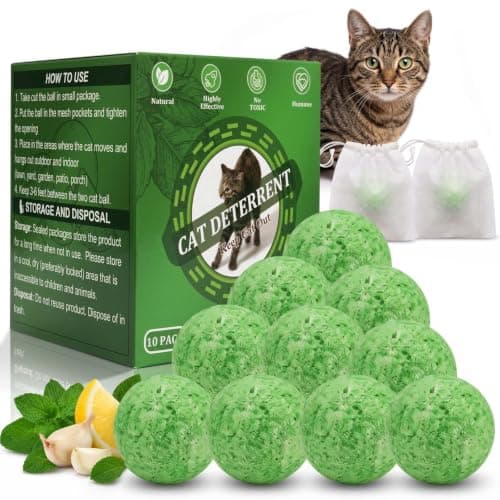 ADOFUN Cat Repellent Outdoor, Natural Peppermint Oil Cat Deterrent Outdoor and Indoor, Keep Cats Out of Yard Permanently, Mulch & Flower Permanently Against Scratch and Chew, Green