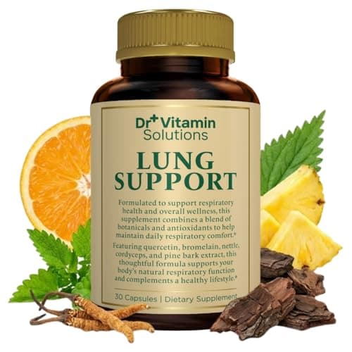 Lung Detox Supplement for Men & Women - 10-in-1 Blend w/Vitamin C & Butterbur Root - Supports Lung Health & Respiratory Function - Improves Breathing, Oxygen Flow - 30 Vegan Capules