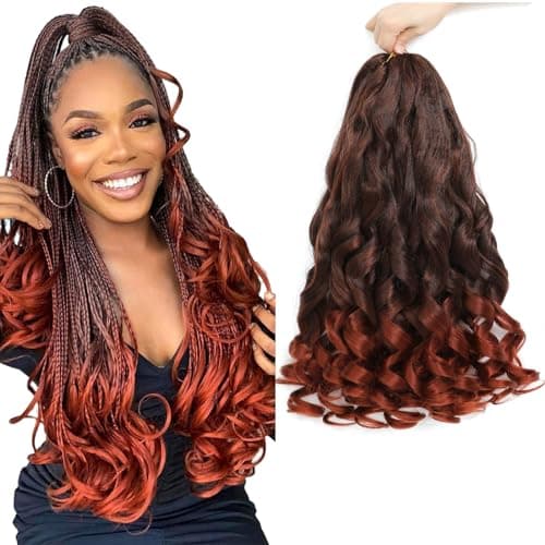 French Curl Braiding Hair 16 Inch 7 Packs Curly Braiding Hair 1B/350