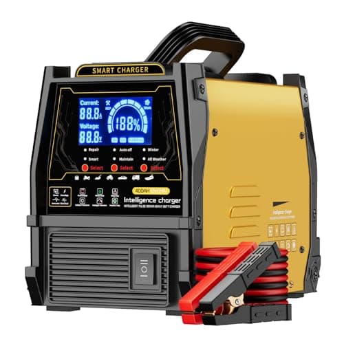 12V 24V Car Battery Charger Heavy Duty, 0-15A Automatic Battery Maintainer, 2026 Upgraded, Fast & Trickle Charge, Pulse Repair, for AGM Lead-Acid Deep Cycle, Car Truck Motorcycle RV Boat Lawn Mower