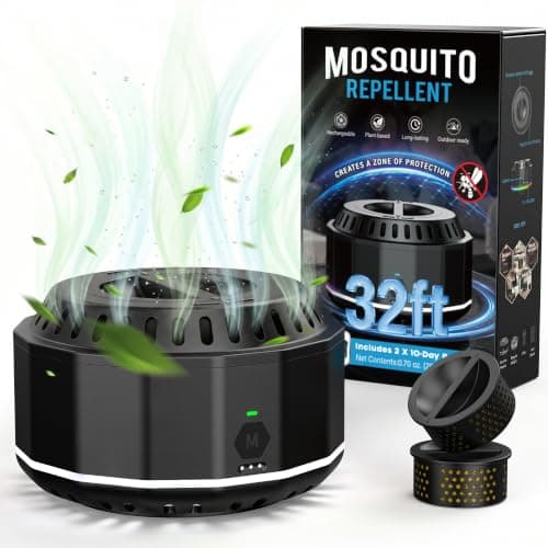 tenerolike DEET-Free Electronic Mosquito Repellent Outdoor Patio (Black)