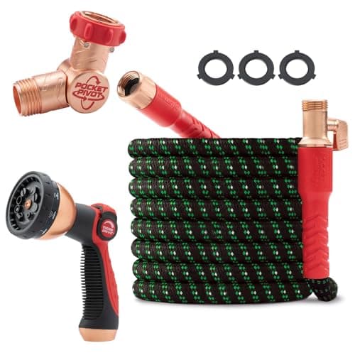 Pocket Hose Ballistic Double UV Edition 75 FT Expandable Garden Hose w/Pocket Pivot Swivel Connector, Anti-Burst Sleeve Reinforced w/Bulletproof Fiber, Lightweight, No-Kink, Compact, AS SEEN ON TV