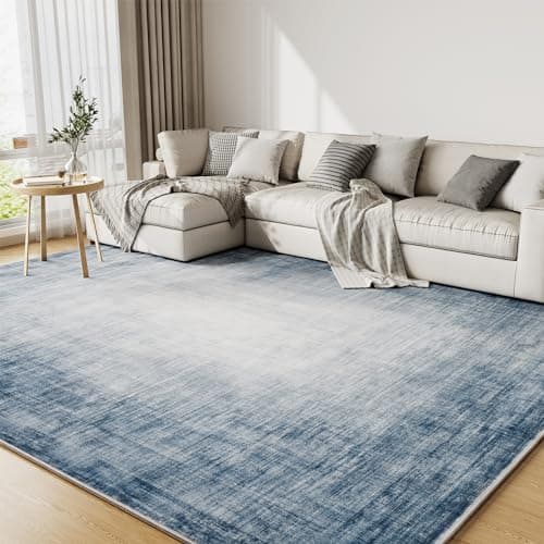 6x9 Area Rugs for Living Room, Machine Washable Non Slip Area Rug Modern Abstract Indoor Rug Carpet Ultra Soft Rugs for Bedroom Dining Room Playroom Bedside Office, Blue