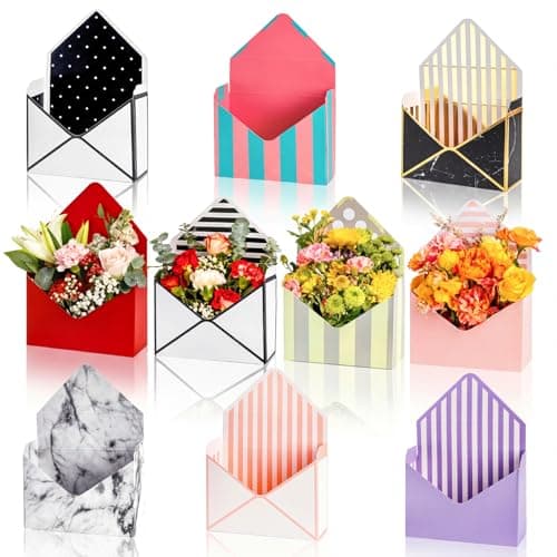Elsjoy Set of 10 Florist Bouquet Envelope Boxes for Wedding, Thanksgiving