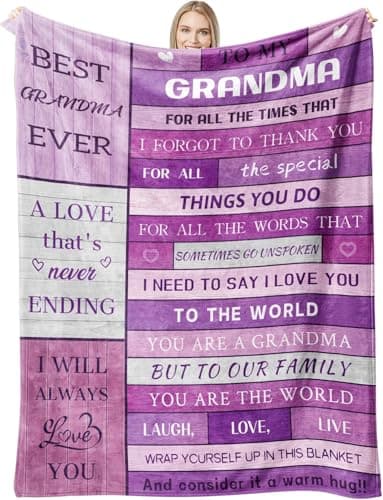 Calibron Grandma Gifts from Grandkids, Gifts for Grandma Throw Blanket